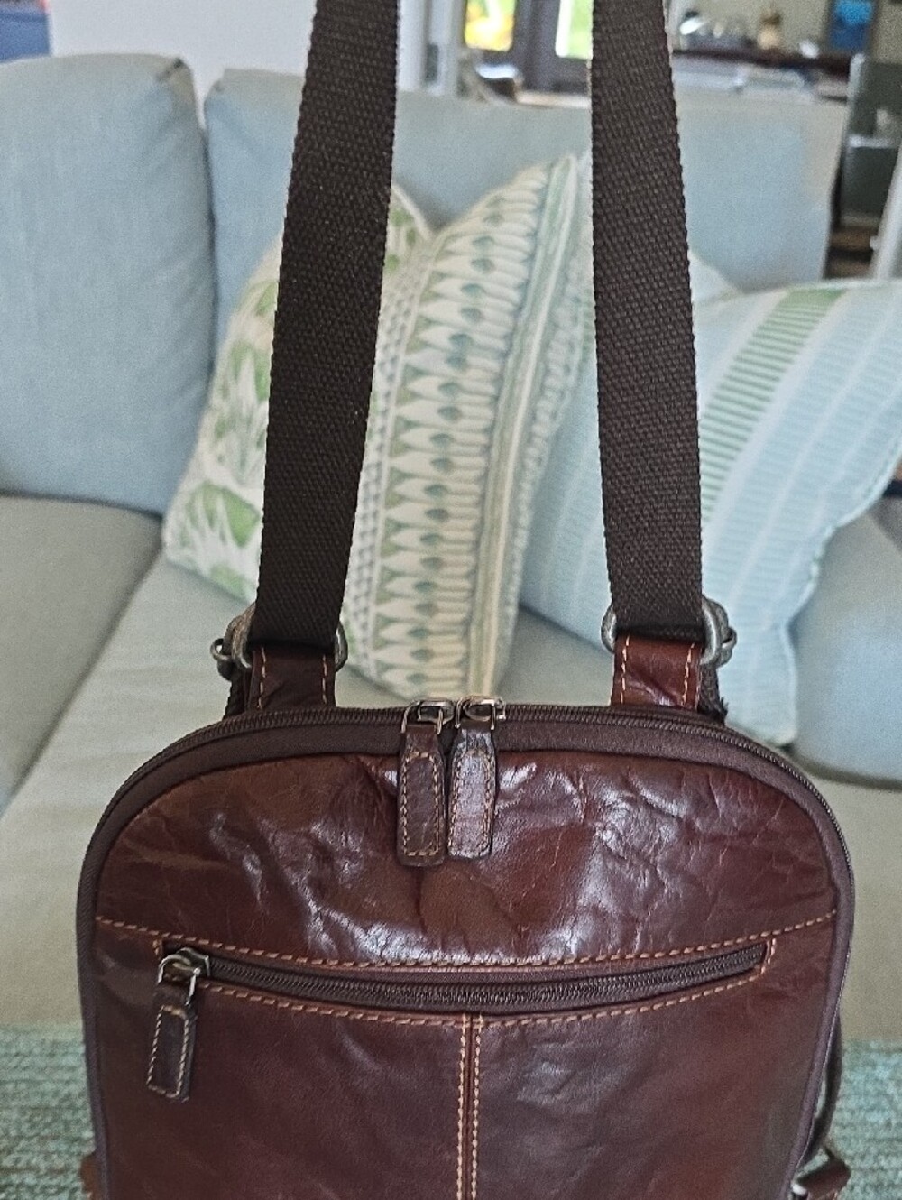 Jack Georges Small Brown Leather Backpack — Women - Picture 8 of 15